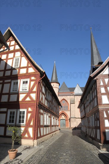 Half-timbered houses and Gothic Church of Our Dear Lady