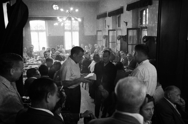 A gathering of protesting tenants in the Borbeck district of Essen