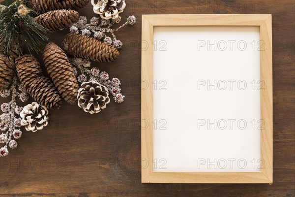 Blank frame with big cones table