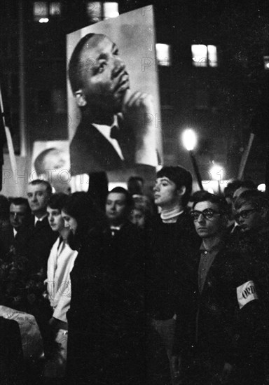 Students and professors of the University of Bonn reacted with mourning and protest to the assassination of Martin Luther King in the USA on 5 April 1968 in Bonn