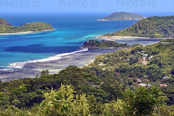 View of the beach and bay of Port Glaud