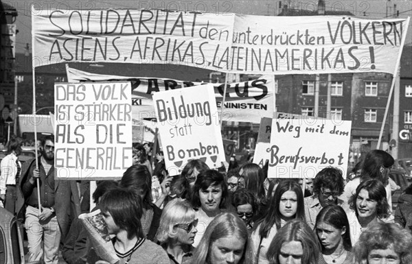 The Peace March '73 of the peace movement on 15. 9. 1973 in Dortmund had