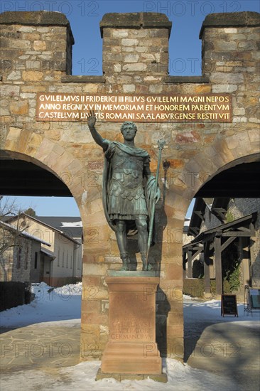 Portal with Roman figure from UNESCO Roman Fort Saalburg