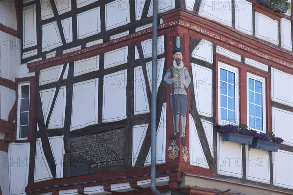 Historic Karter House built 1540 with figure and inscription