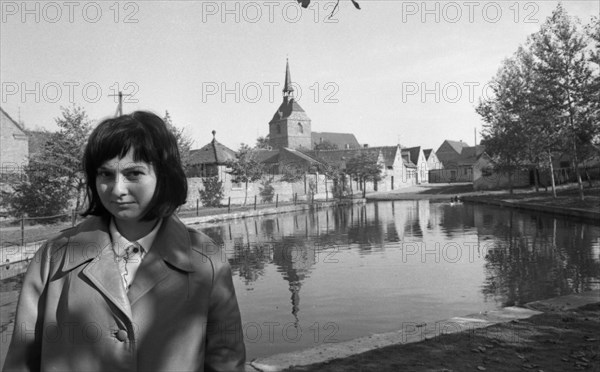 The picture was taken in the years 1965 to 1971 and shows a photographic impression of everyday life in this period of the GDR. Halle district . LPG. Chairman with new car