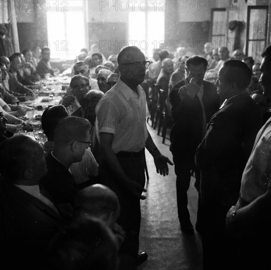 A gathering of protesting tenants in the Borbeck district of Essen