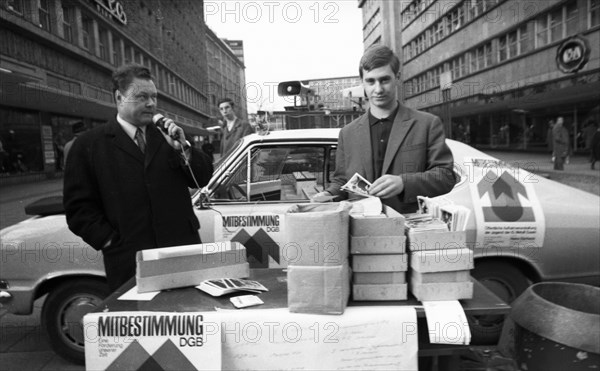 Trade union activities in the years 1965 to 1971 on the subject of co-determination and Montanmitbestimmung in the Ruhr area