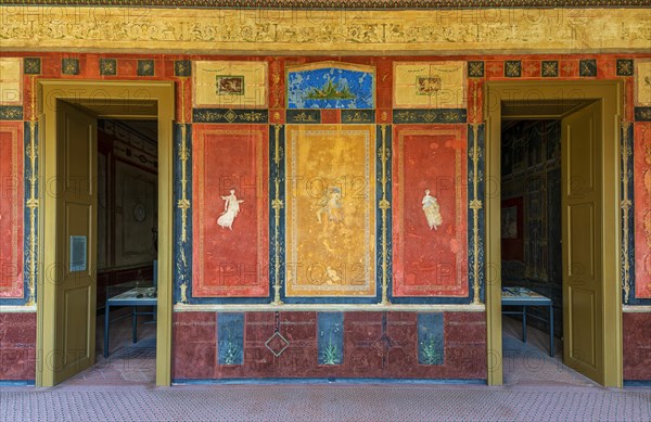 Exhibits and interior design in the Pompejanum in Aschaffenburg