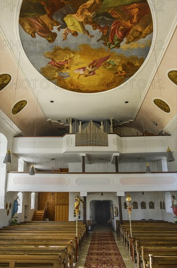 Organ gallery and ceiling frescoes