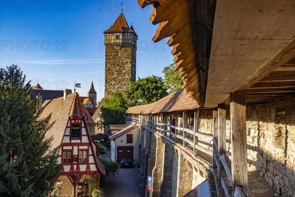 Historic town wall with battlements