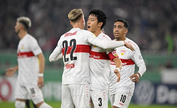 Goal celebration Wataru Endo VfB Stuttgart