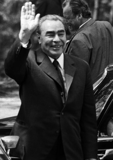 The visit of the Soviet Head of State and Party Leonid Brezhnev to Bonn from 18-22 May 1973 was a step towards easing tensions in Willy Brandt's East-West relations. Leonid Brezhnev at Gymnich Castle