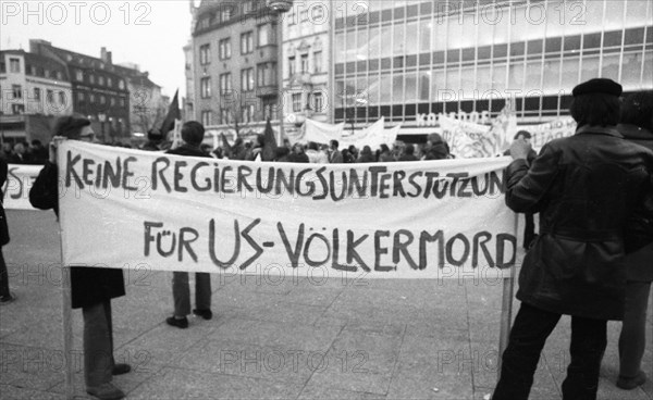 Predominantly students demonstrated for a hands off Laos in 1970 in Bonn against the deployment of the US army in Indochina