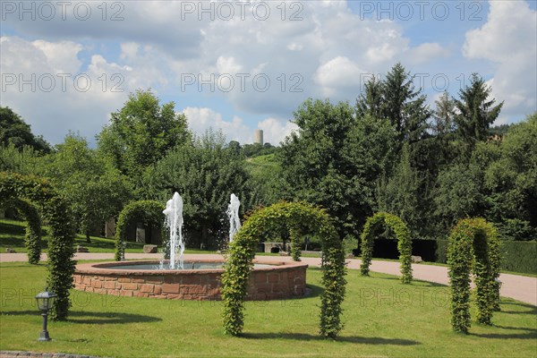 Courtyard of the Robert Weil Winery and Scharfenstein Castle