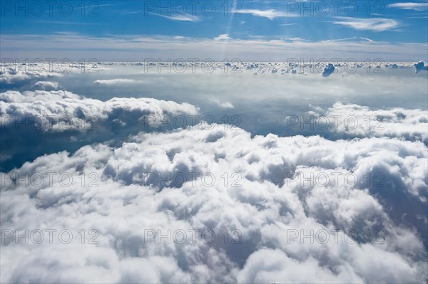 View from above stratocumulus clouds cluster layer clouds