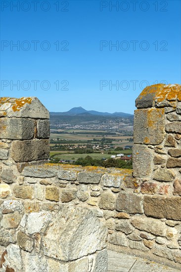 View on the Auvergne volcanoes from the tower of Montpeyroux labelled Les Plus Beaux Villages de France