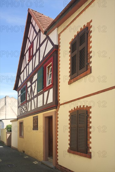 Half-timbered house with shutters in Oestrich
