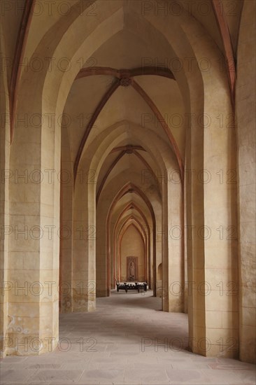 Interior view of the early Gothic basilica of the UNESCO Eberbach Monastery