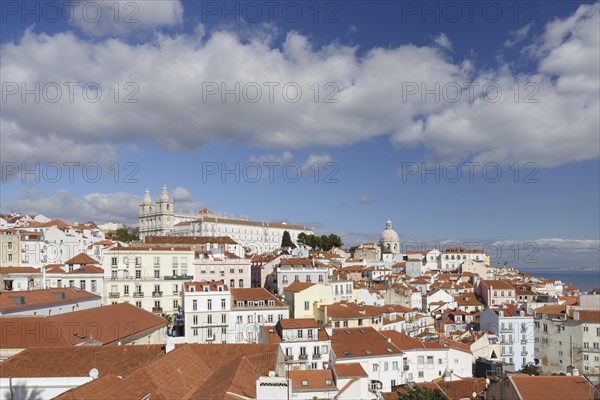 View over the Alfama district towards the Mosteiro De Sao Vicente De Fora