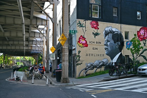 John F. Kennedy mural at The Berliner beer pub in Georgetown