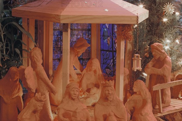 Terracotta Christmas cot Sculptures with Joseph