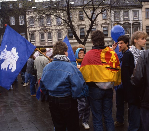 Muenster. The Easter March Muensterland 1990 on 14. 4. 1990