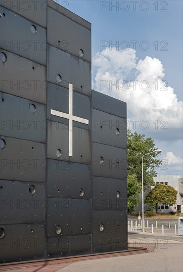 Metallic facade of Donau City Church