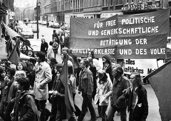 The traditional May Day demonstration of the German Trade Union Confederation