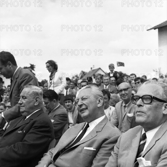 Federal Chancellor Kurt-Georg Kiesinger in 1969 opens the campaign for the 1969 federal election in his constituency of Loerrach