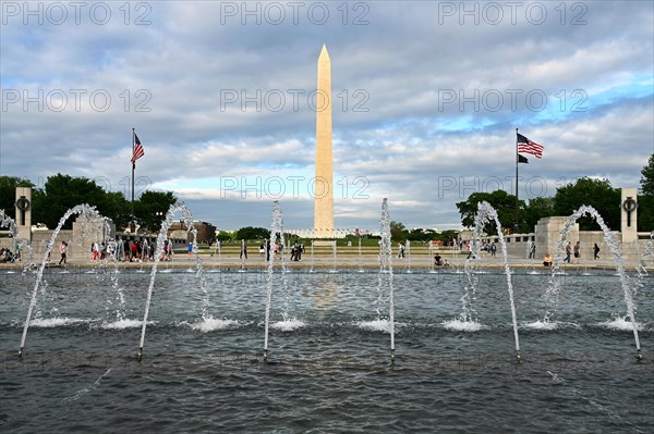 World War II Memorial and Washington Monument on the National Mall