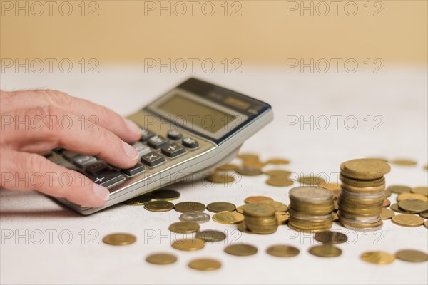 Businessman calculating money