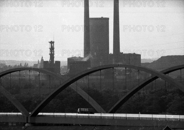The Ruhr area in the summer of 1973 - here on 6-8 August 1973 - in Dortmund and Essen. Coal and steel presented a different picture. The coalfield near Essen dominated by coal dumps