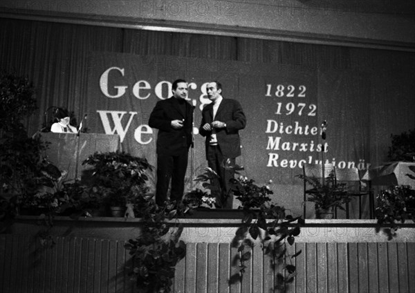 The 150th birthday of the poet Georg Weerth was celebrated on 17. 2. 1972 with an event in his native Detmold. Germany