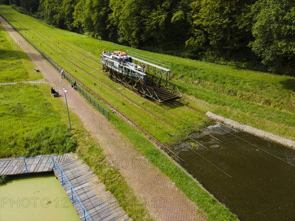 Ship on transport wagon