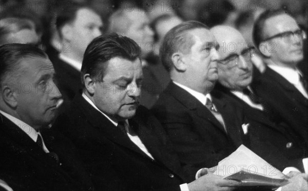 Franz Josef Strauss at a conference with Bundeswehr military personnel in the Ruhr area in 1965. Franz Josef Strauss