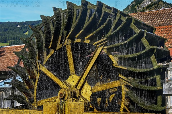 The hammer mill with water wheel