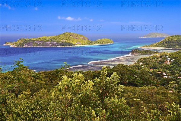 View of the beach and bay of Port Glaud