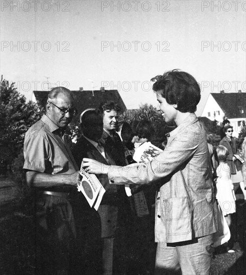 Federal Chancellor Kurt-Georg Kiesinger in 1969 opens the campaign for the 1969 federal election in his constituency of Loerrach