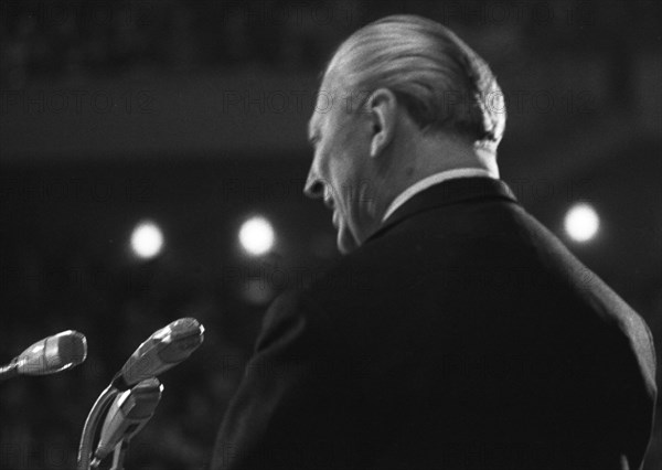 Federal Chancellor Kurt-Georg Kiesinger in 1969 opening the campaign for the 1969 federal election in his constituency of Loerrach