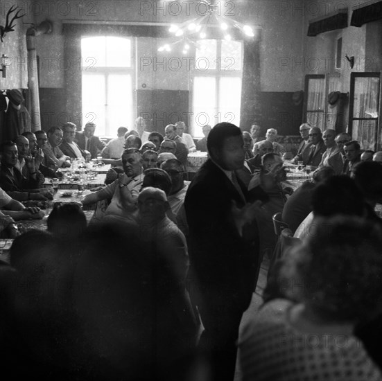 A gathering of protesting tenants in the Borbeck district of Essen