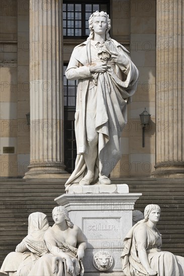 Schiller Monument by Reinhold Begas on Gendarmenmarkt in front of the concert hall