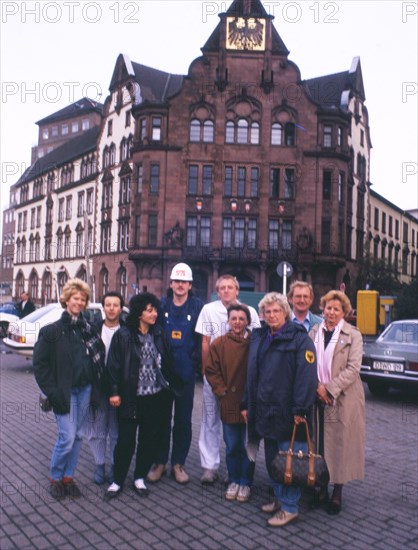 Dortmund. Works councillors in front of the town hall ca. 1987-8