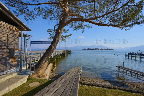 Lake Ciemsee wooden jetty
