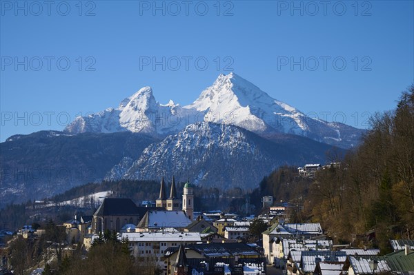 Berchtesgaden with Watzmann massif in winter
