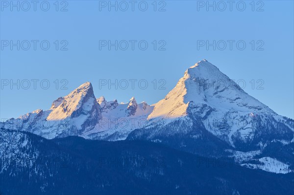 Watzmann massif at sunrise in winter