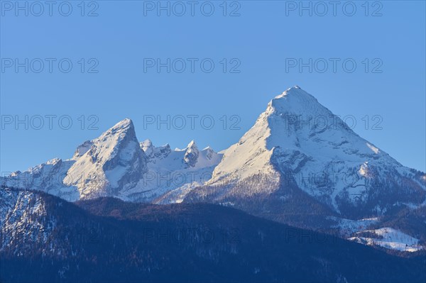 Watzmann massif at sunrise in winter