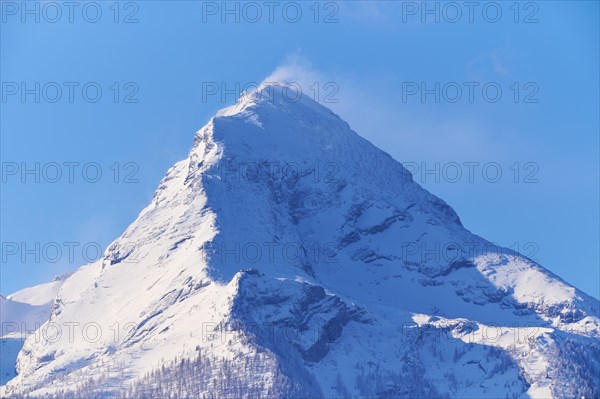 Watzmann massif at sunrise in winter