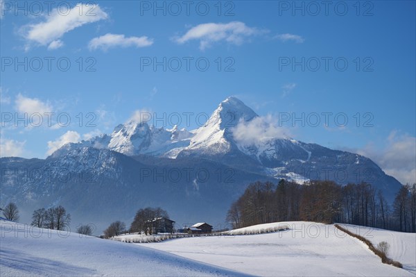 Watzmann massif at sunrise in winter