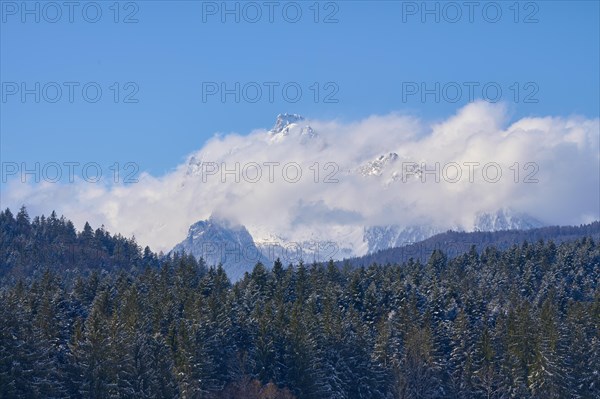 Reiteralpe mountain peak in winter