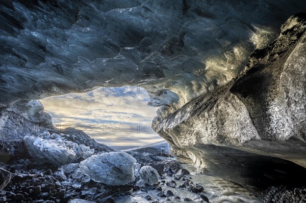 Ice cave in Vatnajoekull glacier